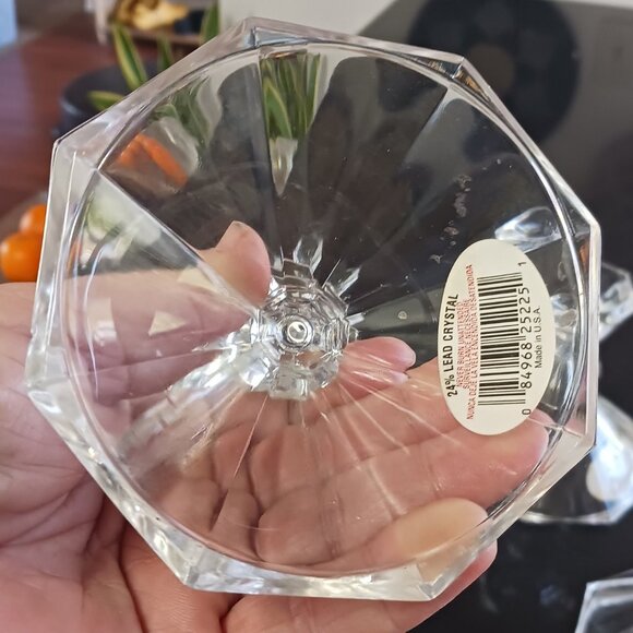 Set of 4 Crystal Candle Stick Holders 24% Lead Crystal Made in USA - Picture 3 of 4